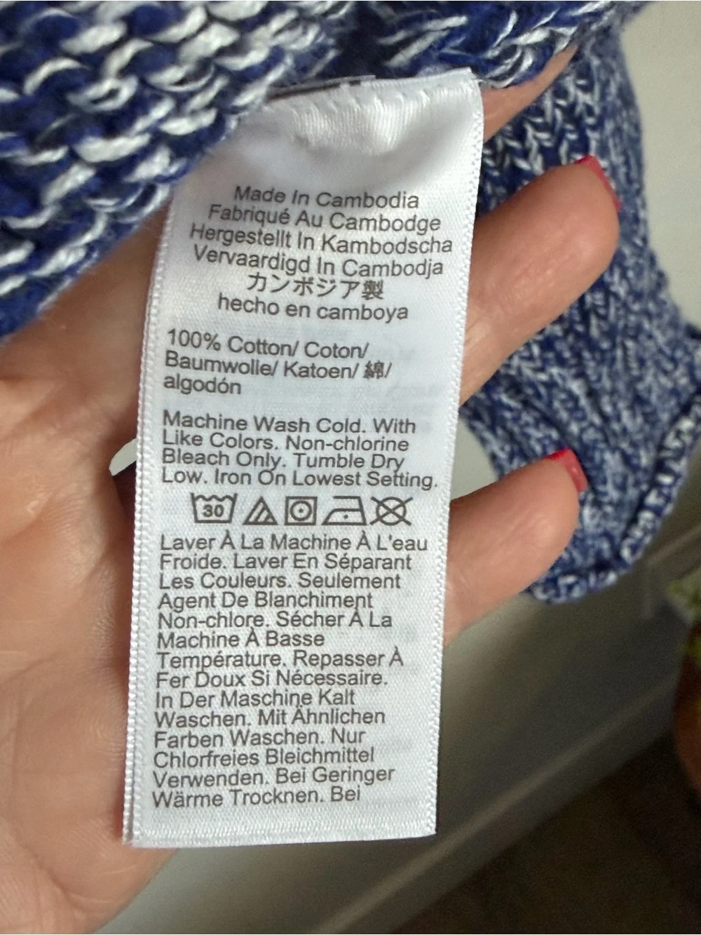 NWT 2025 J.Crew Marled Rollneck Sweater Blue Ivory Cotton Small